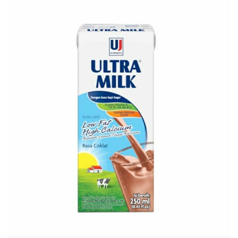 

Ultra milk susu uht low fat coklat 250ml