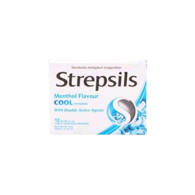 

Strepsils lozenges COOL permen sakit tenggorokan/batuk gatal isi 12