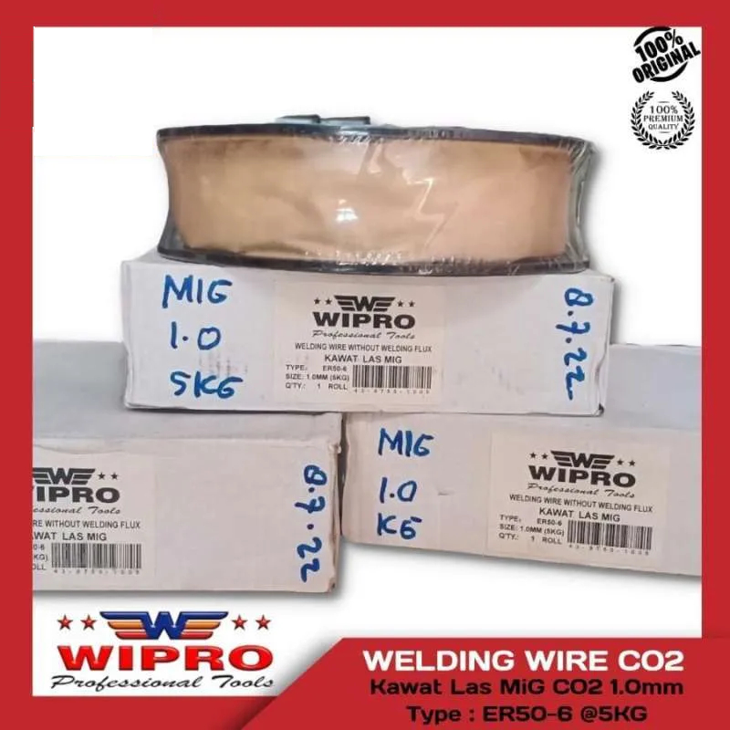 WIPRO Kawat Las MIG ER50-6 NON Flux 1.0mm untuk Besi metal HARUS PAKE GAS CO2