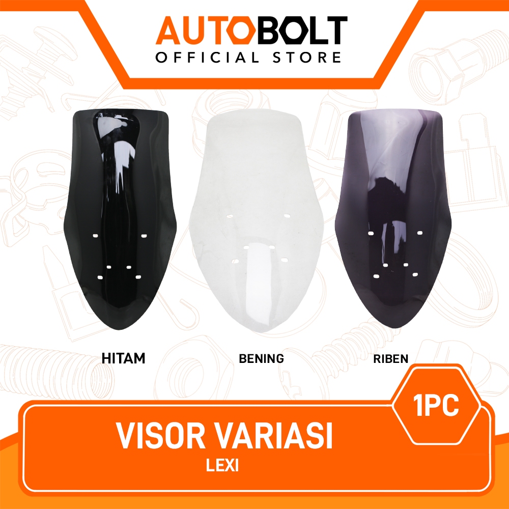 Visor Variasi Lexi Panjang Tinggi Windshield Wind Shield Winsil Winshild Hitam Riben Ribben Bening T