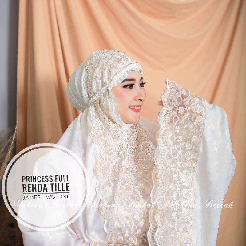Mukena Prada Katun Foil Renda Tile Princess