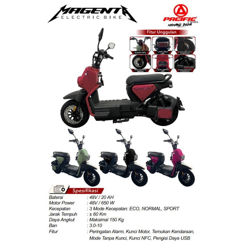 Sepeda Listrik MAGENTA E Bike Pacific