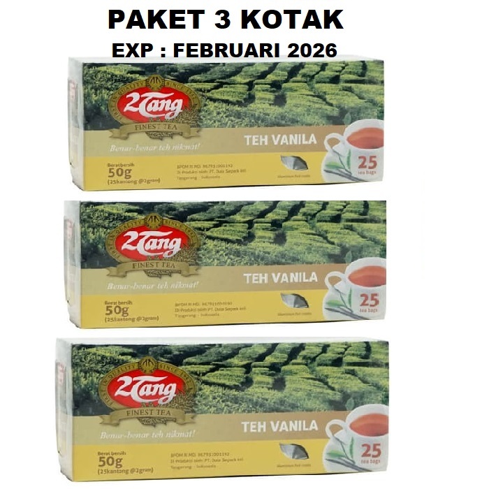 

PAKET 3 KOTAK Teh Celup 2 Tang Vanila Isi 25