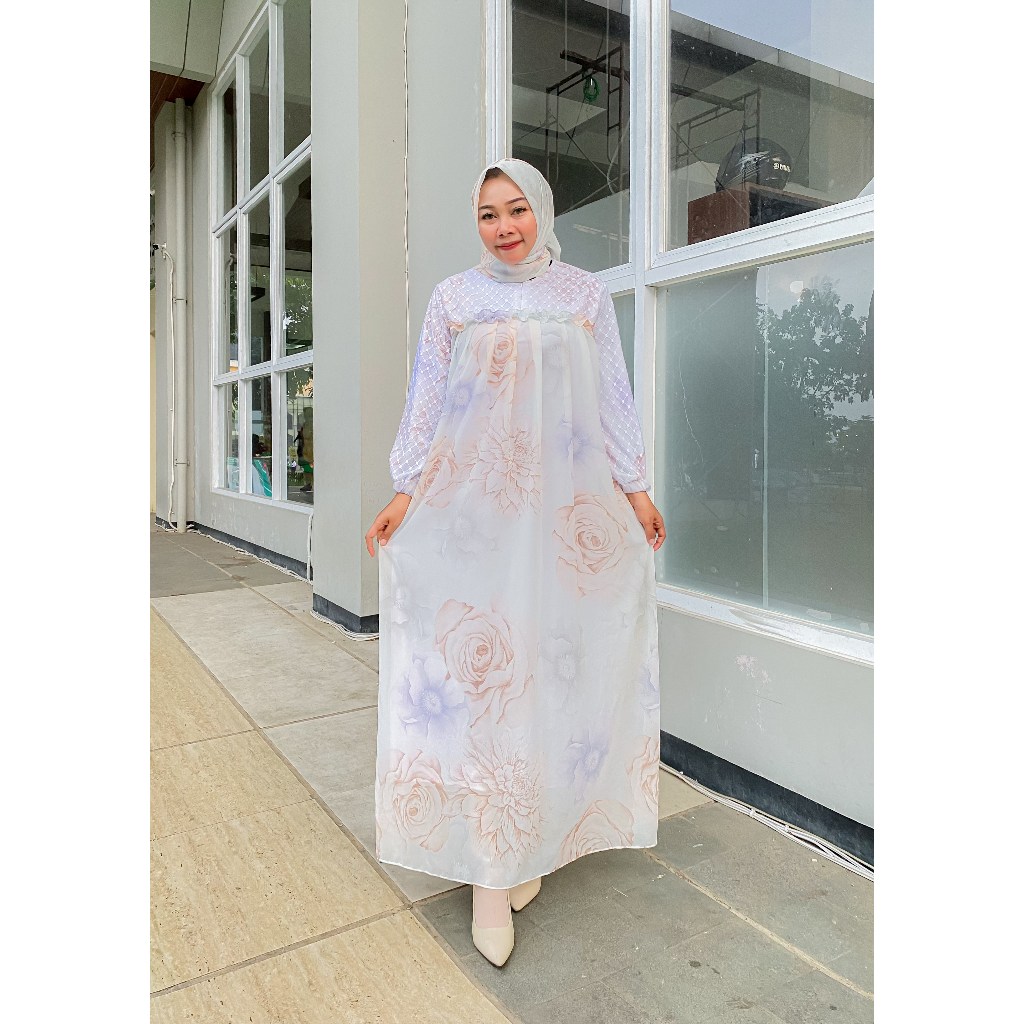 Zaida Dress Gamis Premium Busui Friendly Elegant Wudhu Friendly Free Hijab