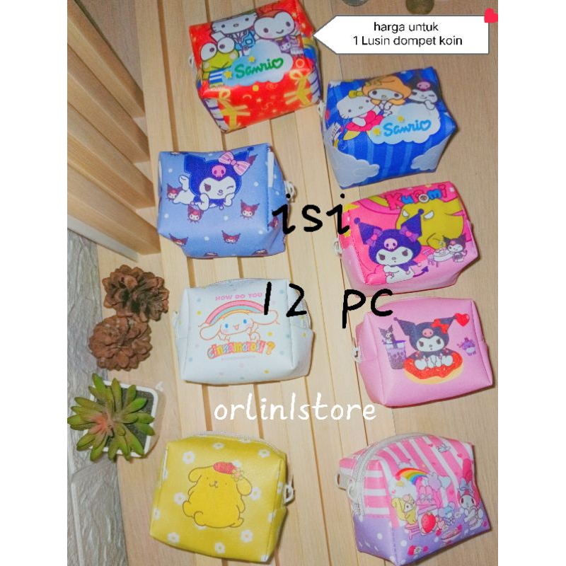 

Dompet kubus koin motif anak lebaran sanrio labubu isi 12 pc