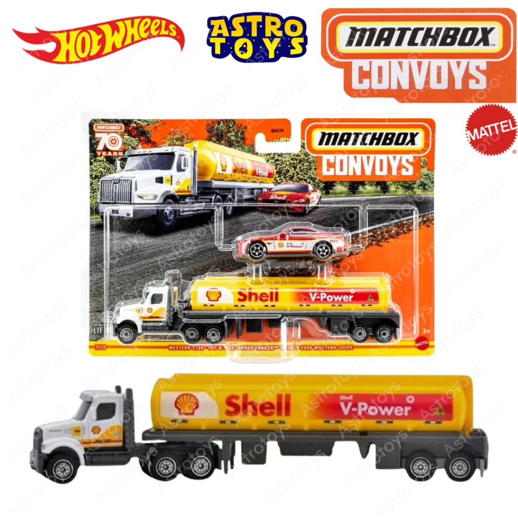 Mattel Matchbox Convoys Truck Trailer Shell Tanker Western Star 49X - Mainan Anak Koleksi Diecast Me