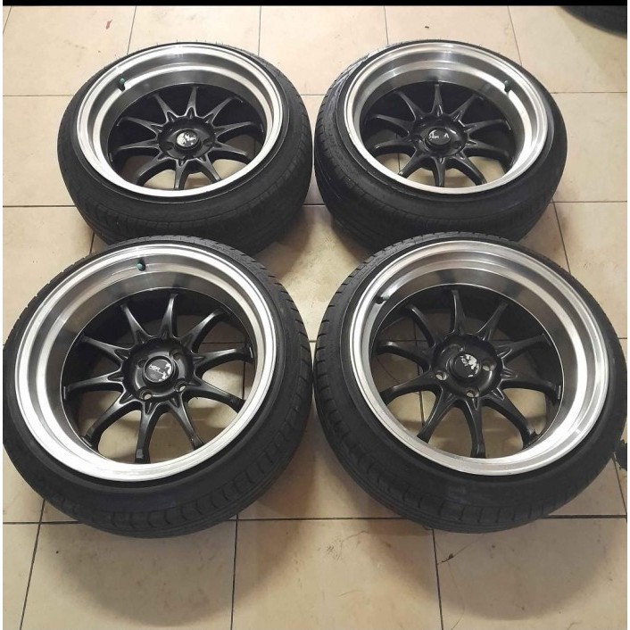 Velg Bekas Ring 17 Lubang 4 HIROSHIMA R17X9-10 4X100 ET30-38 BAN 205 45 R17