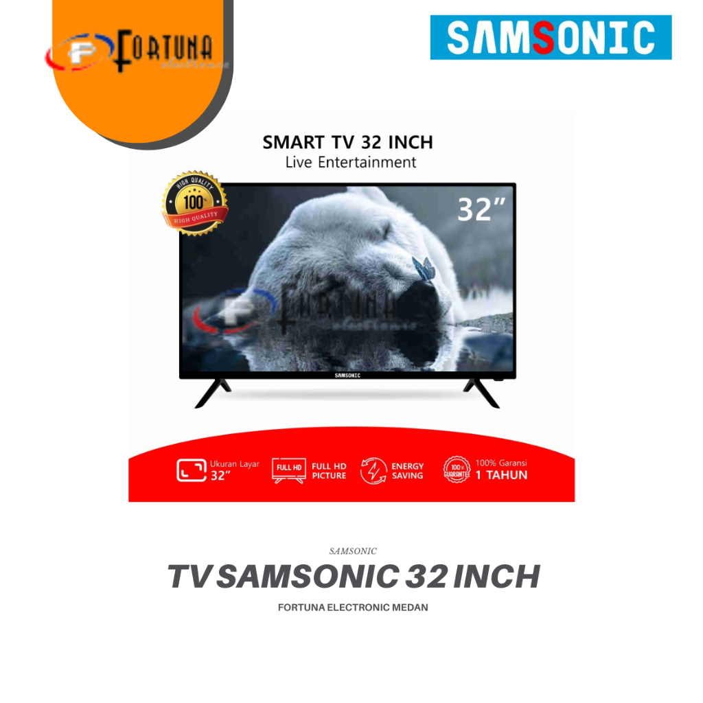 SAMSONIC SMART TV 32 INCH TV LED DIGITAL ANDROID TELEVISI GOOGLE TV DIGITAL - HSTV032L-S KHUSUS MEDA