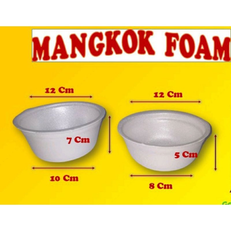 isi 100 FOAM MANGKOK FOAM MANGKUK KECIL DAN BESAR BASO SOMAY SOTO DLL MANGKOK GABUS STEROFOAM