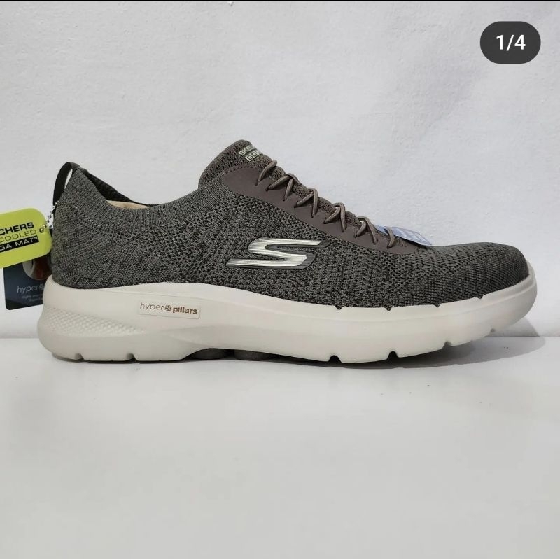 Skechers Go Walk 6 Navy Size 45 / Taupe 45 / sneakers sepatu jalan biru dongker
