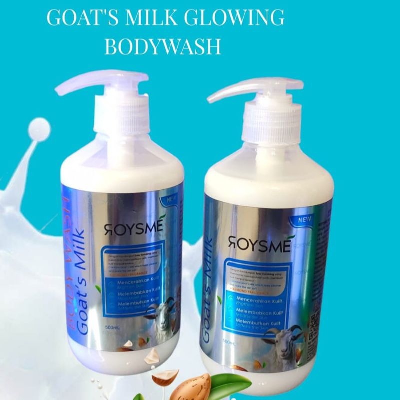 Roysme Body Wash Goats Milk 500ml Original | Sabun Mandi Cair | Sabun Susu Kambing Plus Almond | Sab