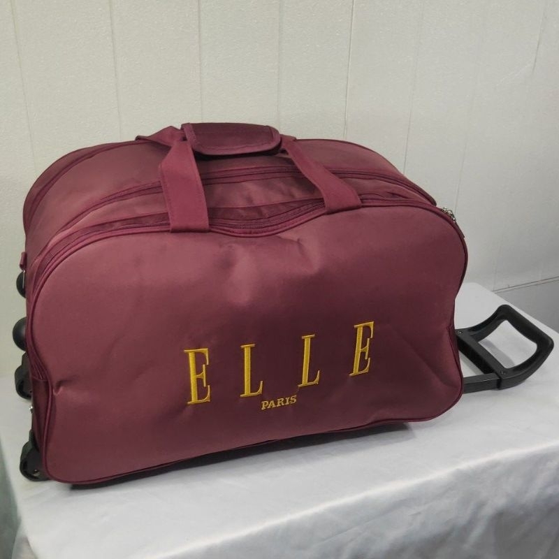 Tas Pakaian Troli Elle Paris Maroon