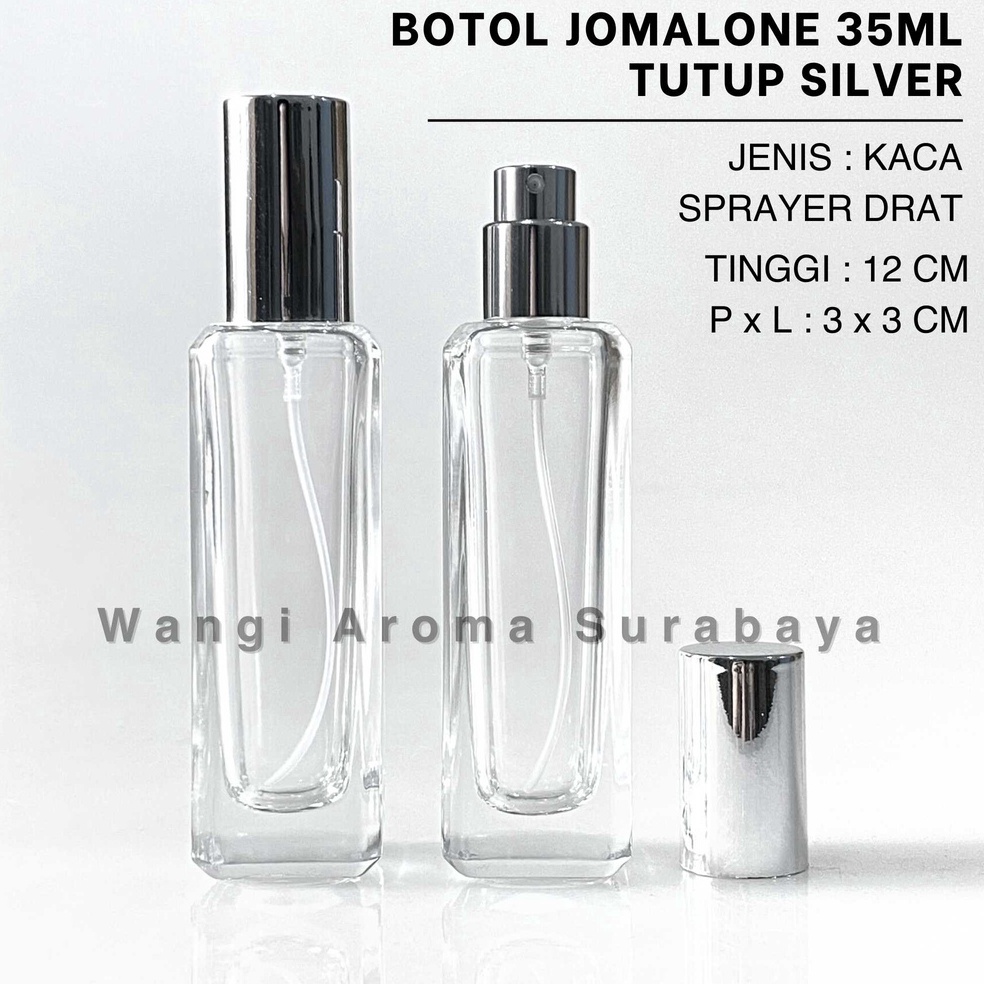ART Q7D Botol Parfum Jo Malone 35ML Silver Spray Drat  Botol Parfum Jojo Drat  Botol Parfum 35ML Perlusin