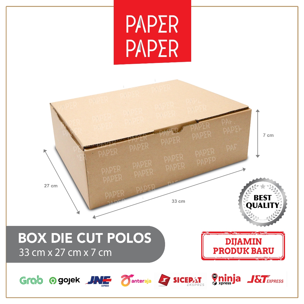 

Kardus Box Karton Die Cut 33X27X7 Polos - Baru - Murah