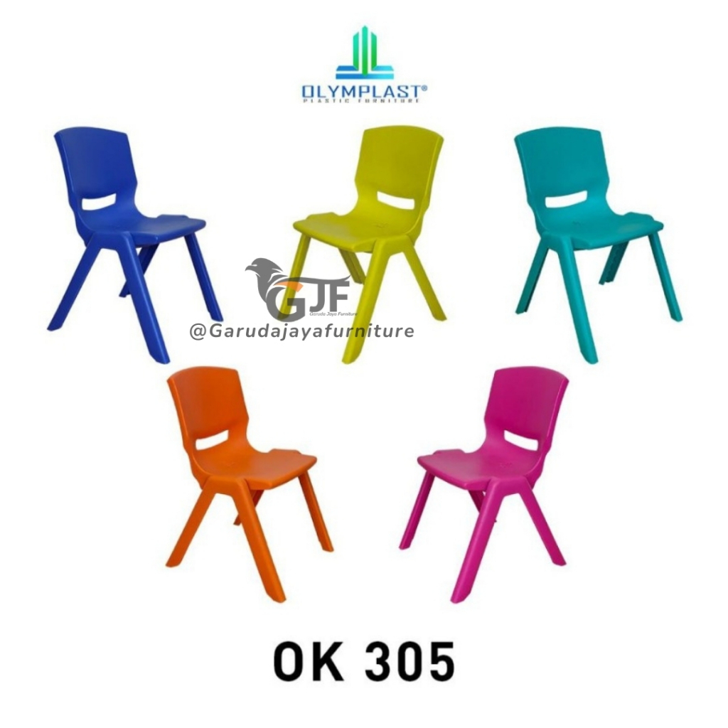 KURSI ANAK PLASTIK TEBAL OLYMPLAST WARNA WARNI OLYMPLAST TAHAN HINGGA 100KG / KURSI BELAJAR ANAK TK 