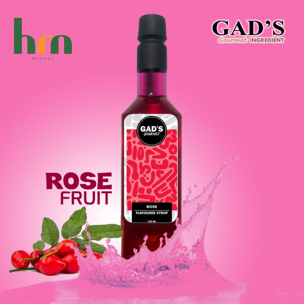 

Syrup Rose Fruit Gads Gourmet 750 ml