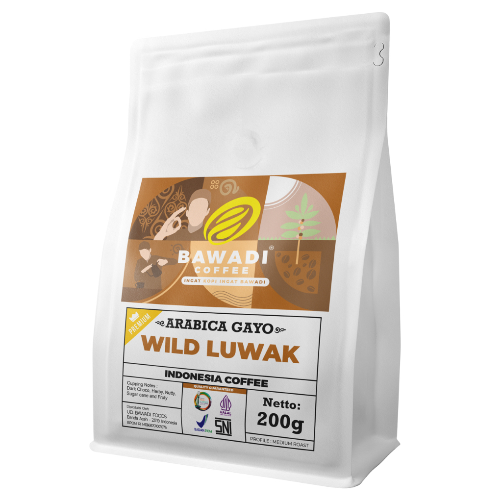 

Kopi Arabica Luwak 200gr Bawadi Coffee - Arabica Gayo Premium - Kopi Aceh