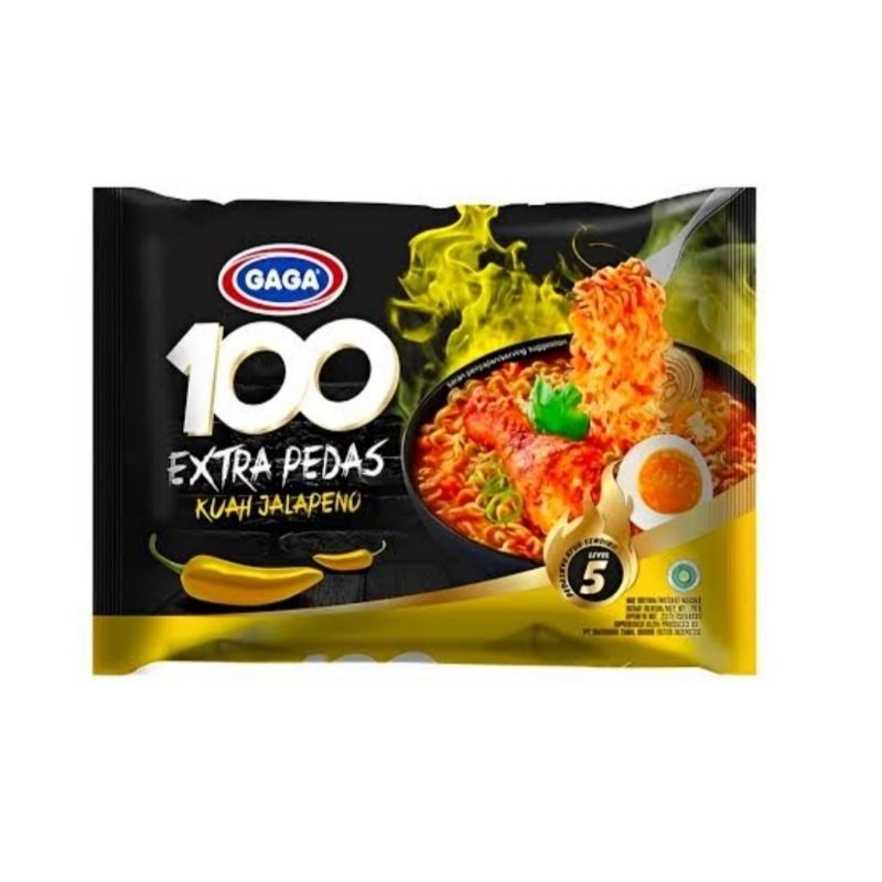 

Gaga Mie 100 Extra Pedas Jalapeno Level 5 (75g)