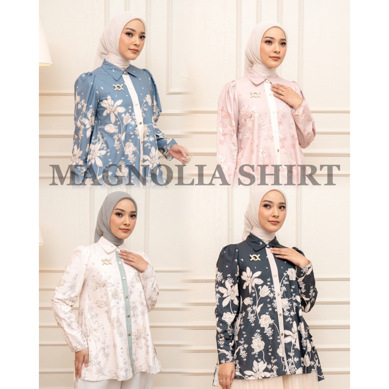 [READY] Magnolia Shirt (Busui Friendly Kancing Aktif) - Original by Wearing Klamby