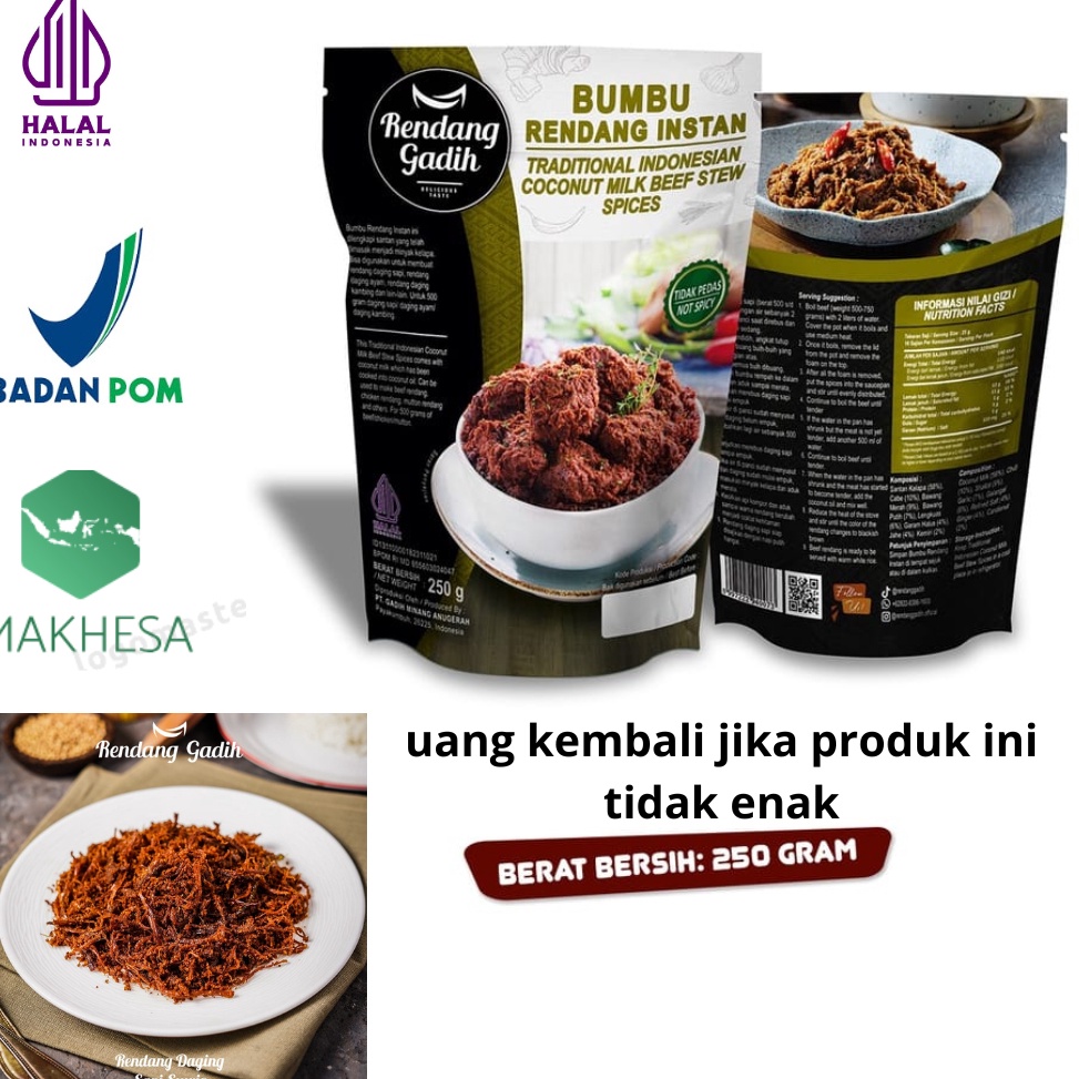 

Laku Keras Rendang Gadih Bumbu Rendang Instan 25 gram