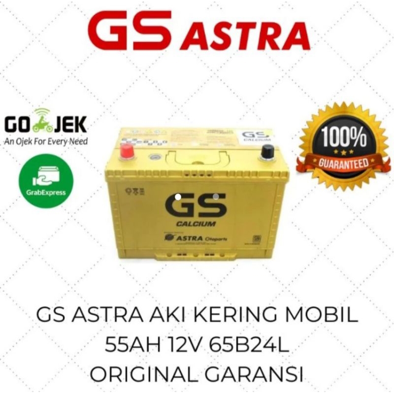 GS ASTRA CALCIUM AKI KERING MOBIL GRAND LIVINA CITY MARCH 55AH 65B24L