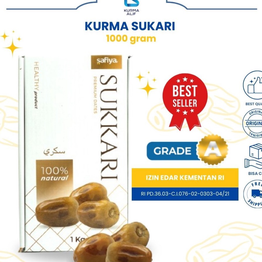 

D2289 Kurma Sukari Kurma Raja 1 kg Basah Lembut Premium