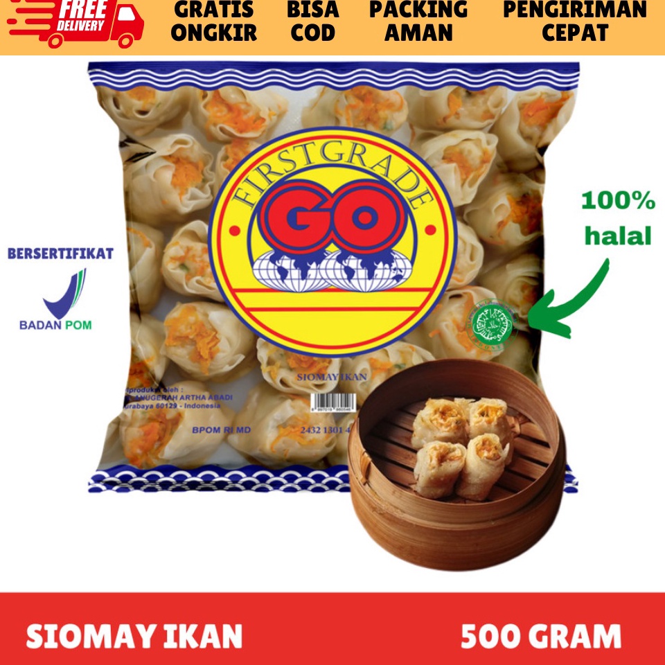 

Good Order FROZEN FOOD GO DIMSUM FROZEN ISI 2432 5GR SIOMAY IKAN MAKANAN INSTAN BAKSOSOSIS BPOM HALAL