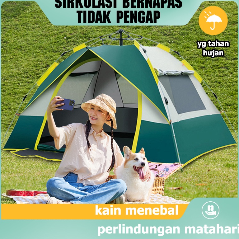 KODE G7G Tenda 234 orang tenda otomatis tenda 4 orang tenda double layer 4 orang Tenda camping anti 