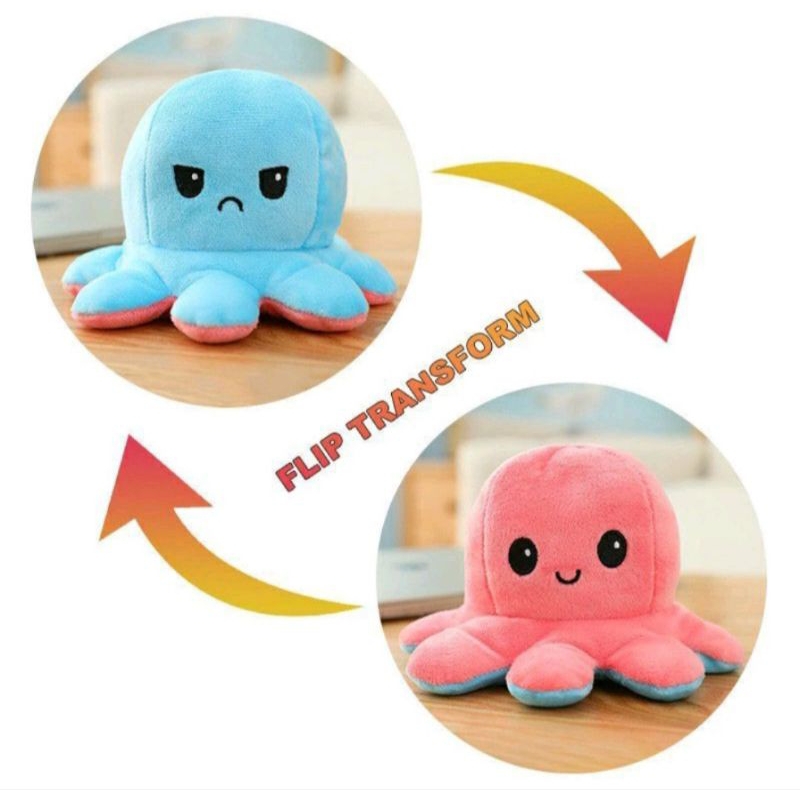 Boneka Gurita Berubah Bolak Balik Ekspresi Size M (second)