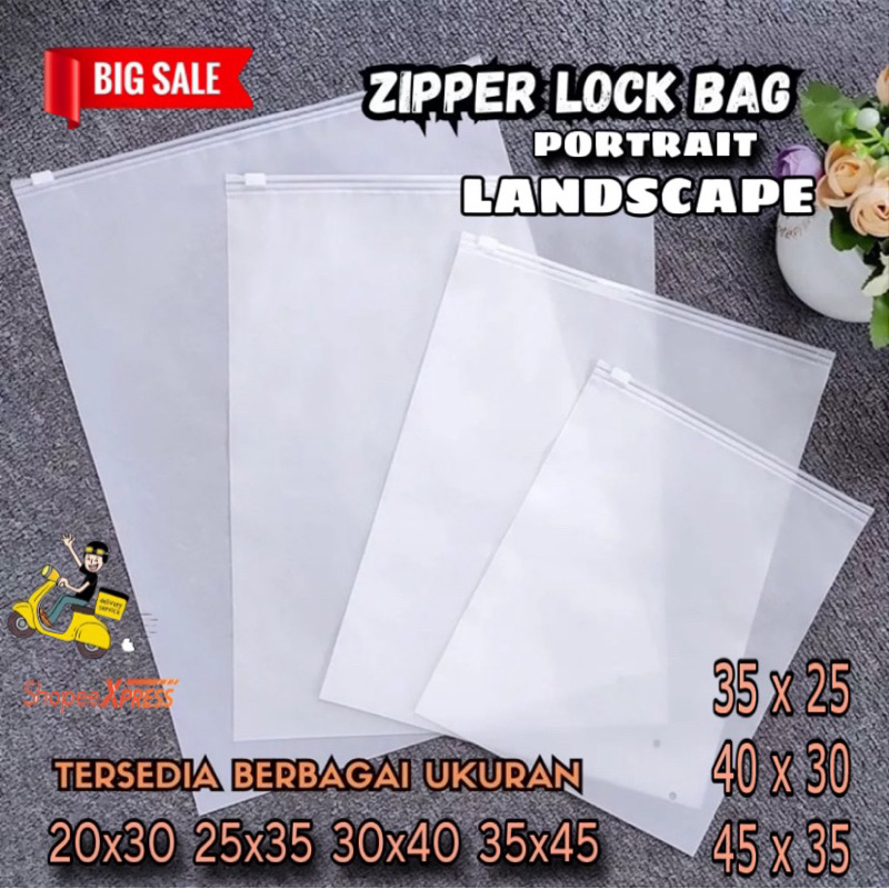 Zipper Bag Baju Portrait / Zipper lock / Plastik Zipper LandscapeBag / Zipper Storage /Zipper tas