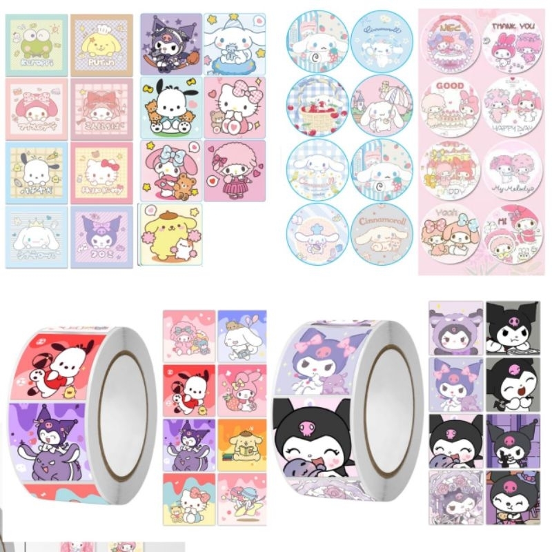 HAPPY 500PCS STIKER ROLL  BEAR DIY KARAKTER STICKER