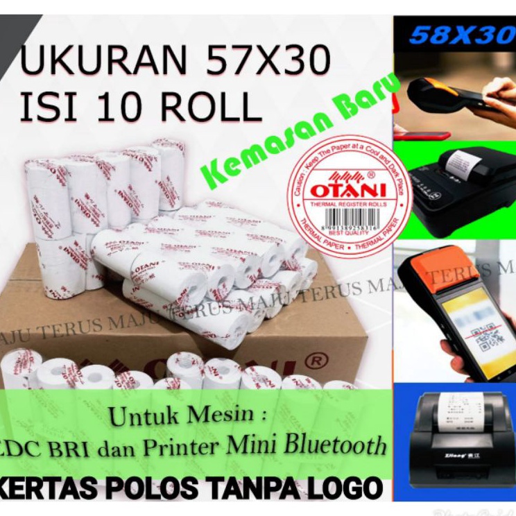 

Update Favorit Kertas Struk Thermal Semua EDC Printer Mini Bluetooth 57x3 CORELESS isi 1roll