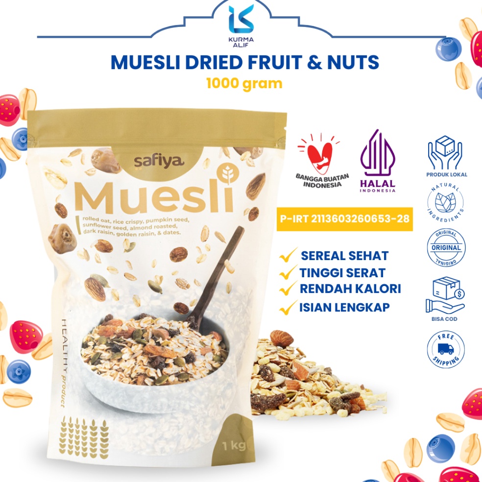 

Dapatkan disini Muesli Safiya 1 Kg Oatmeal Dried Fruit Almond Mete Sereal Diet Sehat