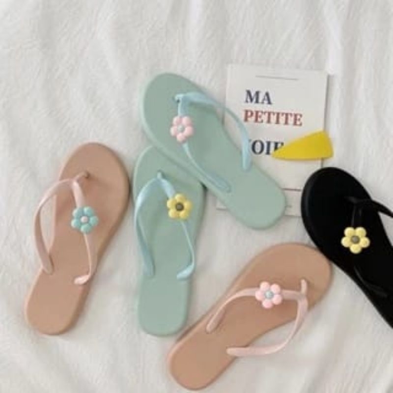 {CT} Sendal Jepit Wanita Bunga Karet Sakura | Sandal Jepit Bunga Karet | Sandal Jepit polos bunga ka