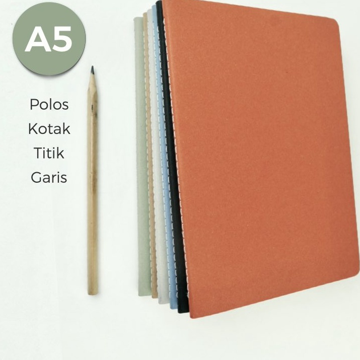 

Serba Serbu Notebook Simple Aesthetic Buku Tulis catatan kuliah A5 JILID JAHIT isi Polos Dot Grid putih coklat samson CUSTOM