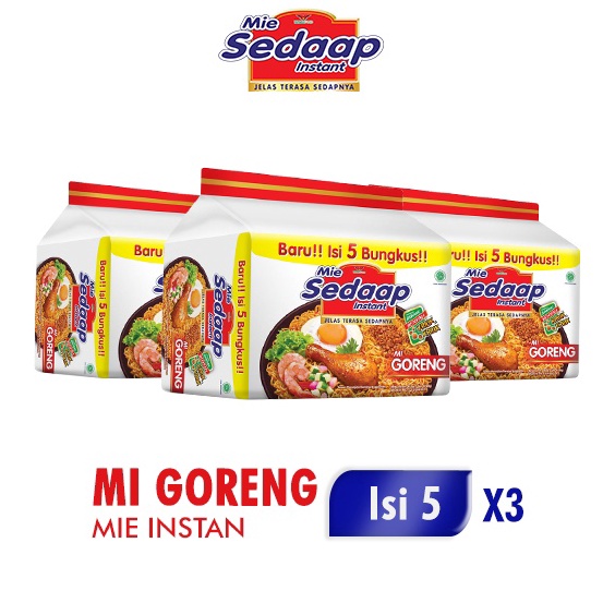 

Pesan disini Sedaap Mie Instan Goreng Isi 5 Bag 9 gr x3