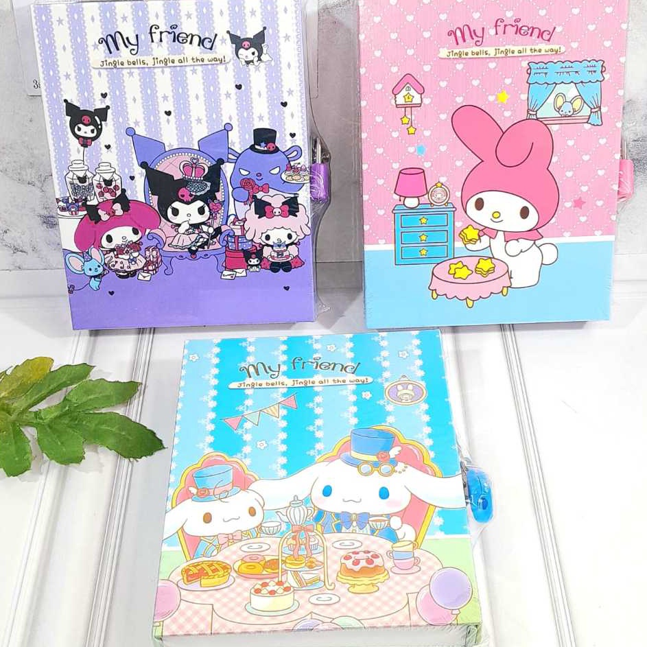 

Grosir Meriah Buku Gembok SANRIO Super Lucu Spesial isi 9 hal MURAH ready 3 Variant Buku Tulis SANRIO model Kunci gembok Kuromi Melody Cinnamorol Imut Unik BEST QUALITY bisa COD