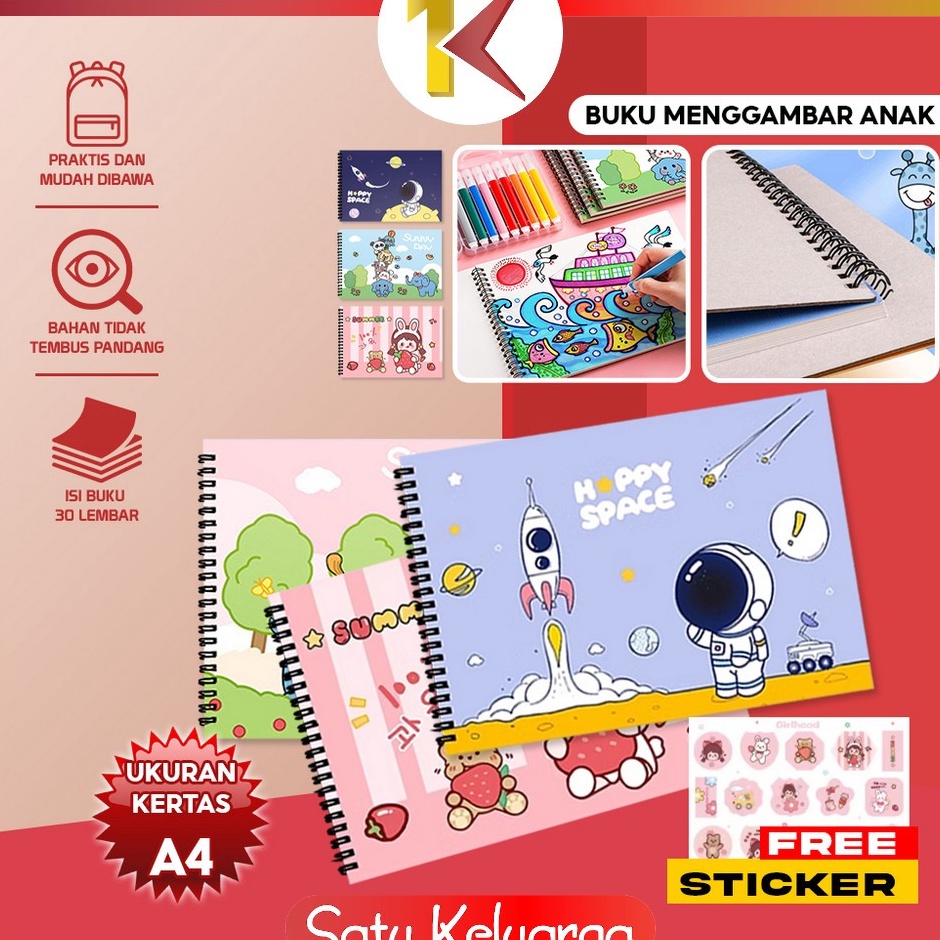 

Dijamin Irit SKA62 Buku Gambar A4 3 Lembar Drawing Book Buku Mewarnai Anak Balita Painting Book Buku Menggambar Buku Sketsa Gambar Lukis