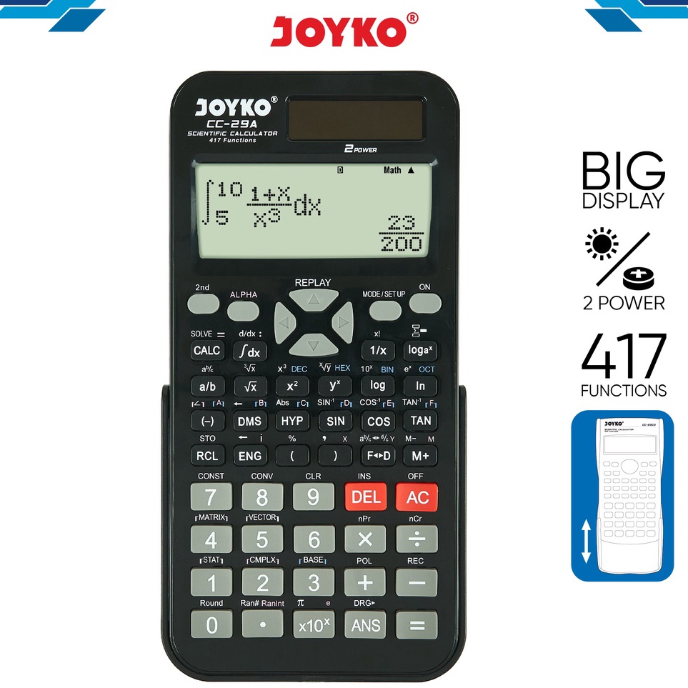 

Diskon Terheboh Calculator Kalkulator Joyko CC29A Scientific 417 Functions