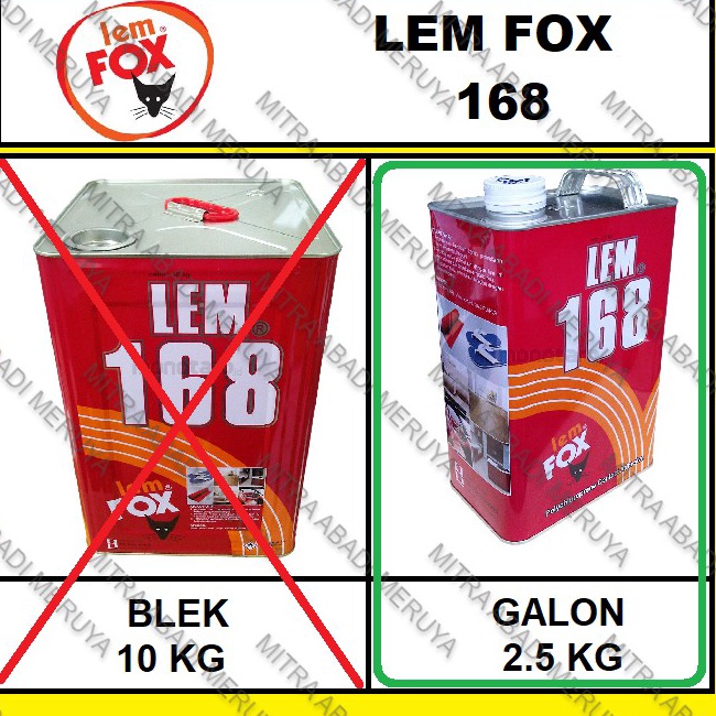 

Top Sale Lem Kuning FOX 168 Galon 25 kg Lem HPL Lem 168 Lem Triplek