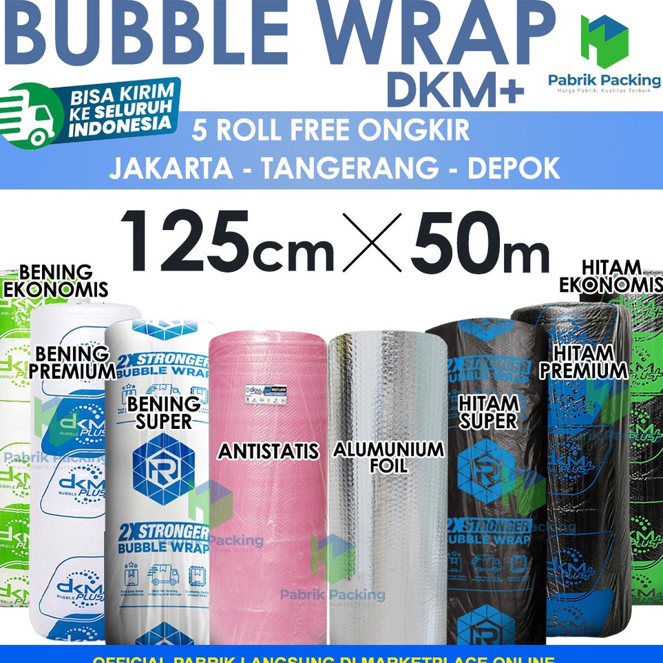 

Diskon Keren PLASTIK BUBBLE WRAP 125 CM x 5 M PREMIUM DELKOMAS TERMURAH ROLL