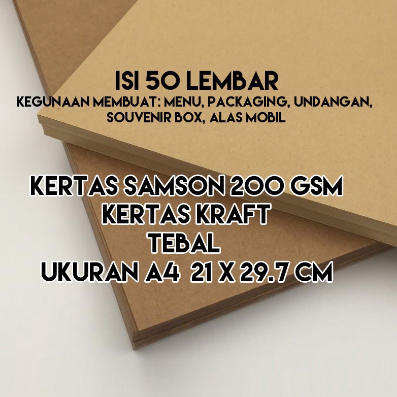 

Produk Viral Kertas Samson 2 gsm A4 isi 5 Lembar Samson Kraft Liner Coklat Kertas Untuk Packing Kerajinan Tangan Menu Paperbag Undangan