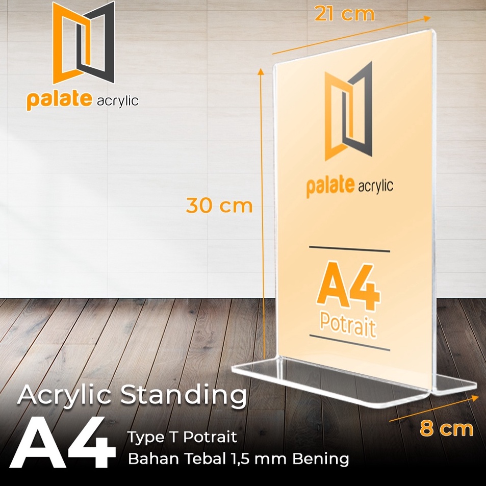 

Dijamin Asli AKRILIK DISPLAY A4 T PORTRAIT TEMPAT BROSUR TENT CARD ACRYLIC 15MM
