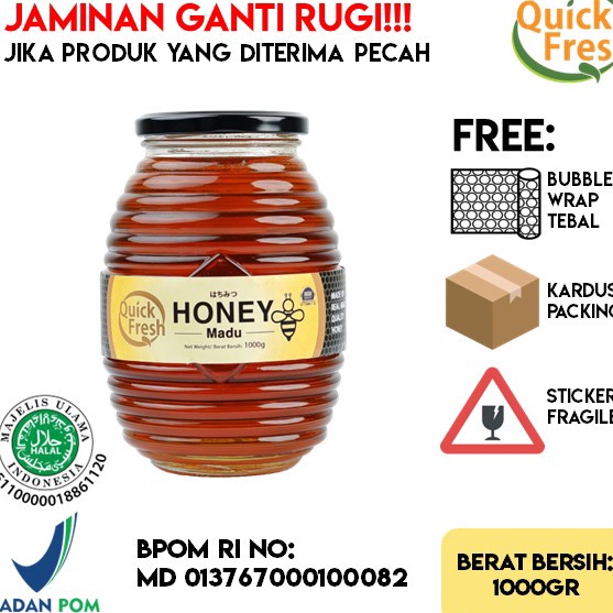 

Miliki sekarang Madu Murni Asli Quick Fresh Honey 1 kg Jar Kaca