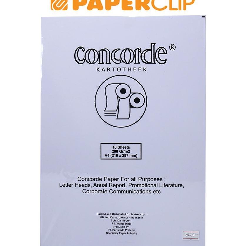 

Super Shipping KERTAS COVER A4 KARTOTHEEK CONCORDE 83 2 ISI 1