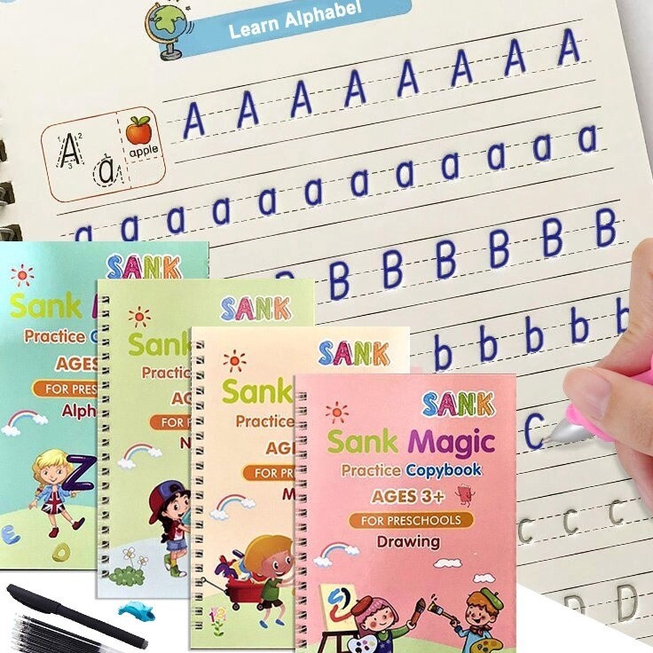 

Laku Keras 4 Set Buku Magic Belajar Menulis Ajaib PAUD Buku Menulis 3D