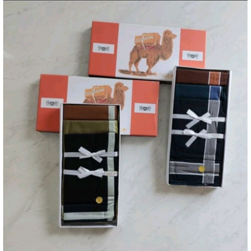 CAMEL saputangan pria katun halus isi 6 pis