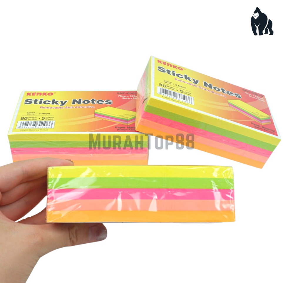 

Serba Terbaru Sticky Notes Kenko SNC35N 75 x 125 mm Kertas Memo Tempel 5 Warna Warni Neon Colors Stick Note Rectangle