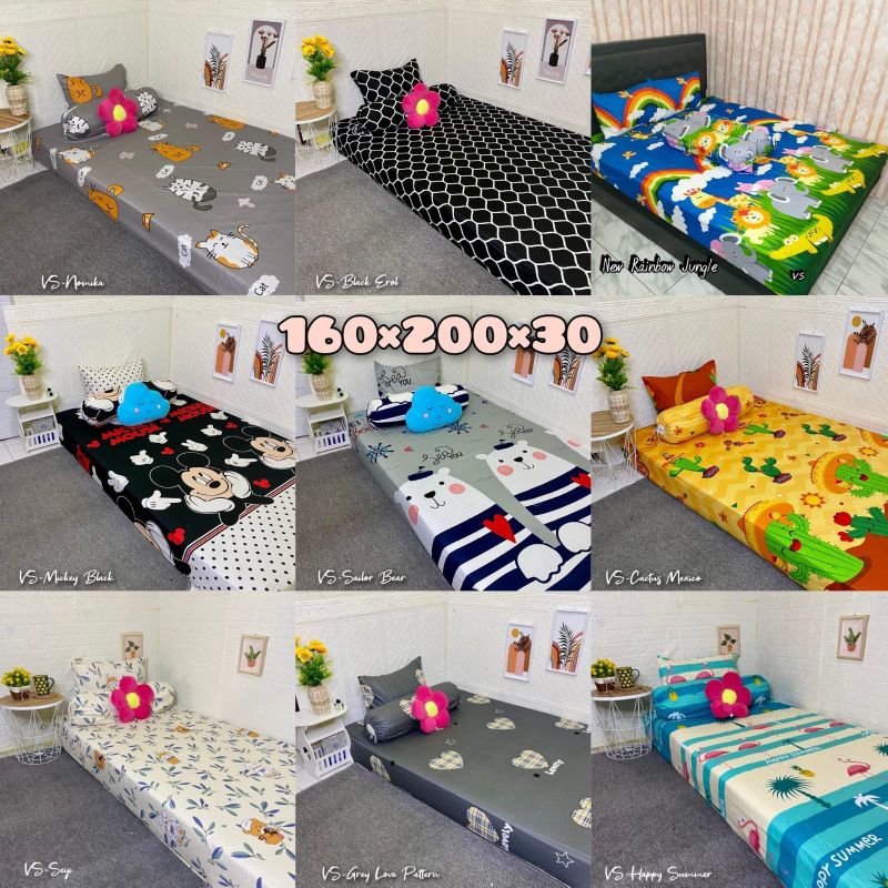 sprei ukuran 160x200  dan 180x200 tinggi 30