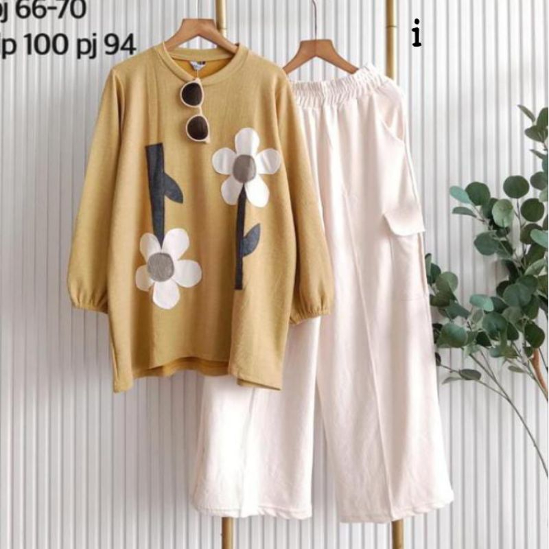 SET RAJUT PREMIUM / LONG TUNIK SET CELANA